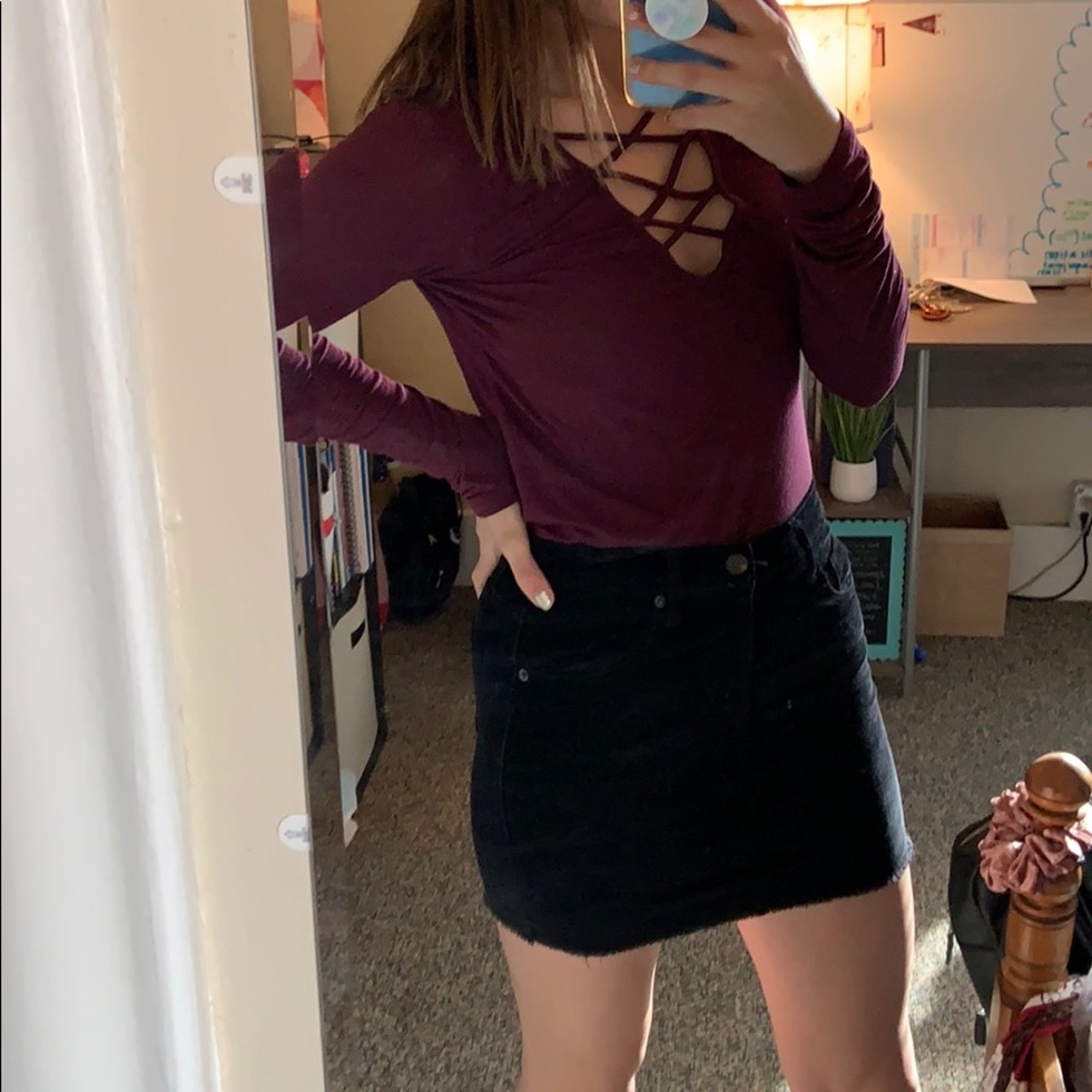 Brandy Melville black jean skirt